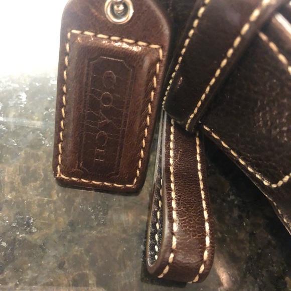 Coach Hobo Shoulder Handbag in Signature Coach Brown w/ Silver Accents - Picture 3 of 11